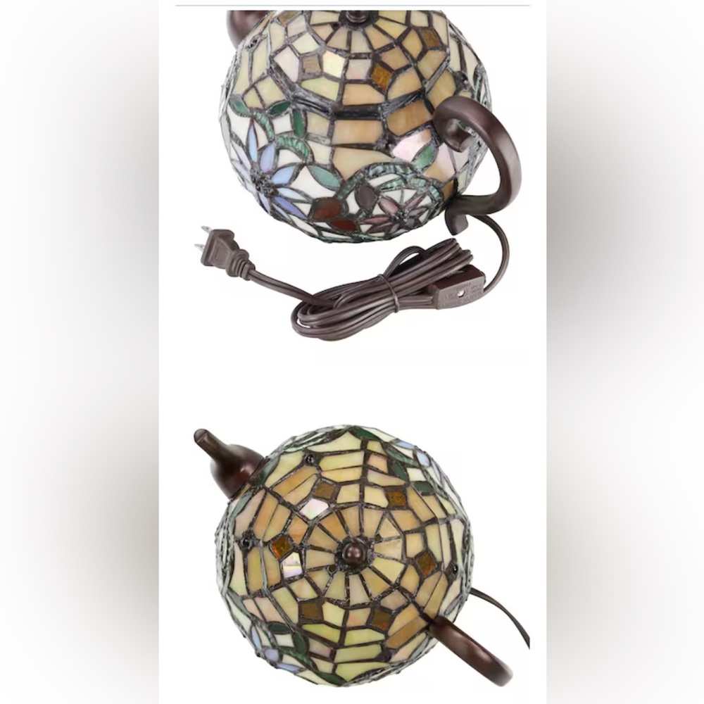 River of Goods English Garden Teapot Multi color TIFFANY Stained Glass - Picture 14 of 15